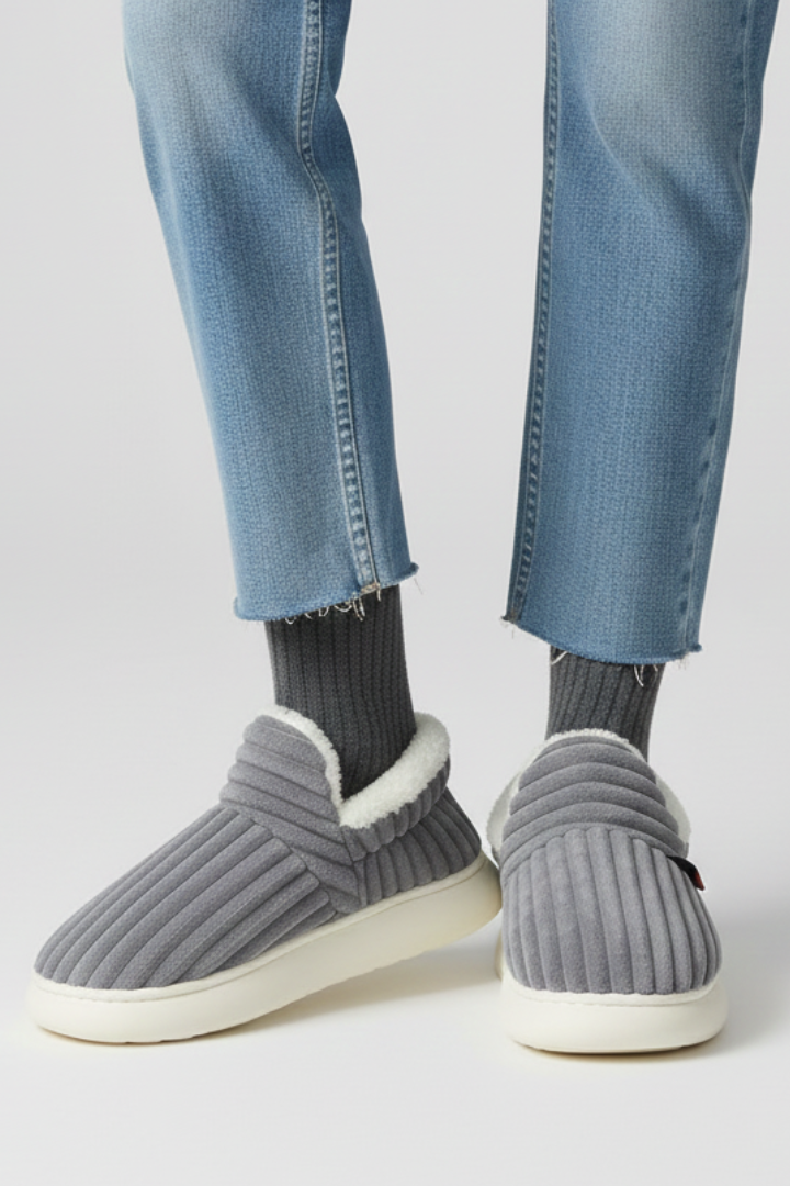 Women's Ribbed Fleece-Lined Slippers