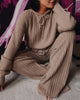 Women's Ribbed Knit Hooded Lounge Set