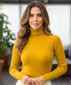 Women's Ribbed Turtleneck Knit Top