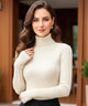 Women's Ribbed Turtleneck Knit Top