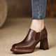 Women's Square-Toe Slip-On Block Heel Pumps