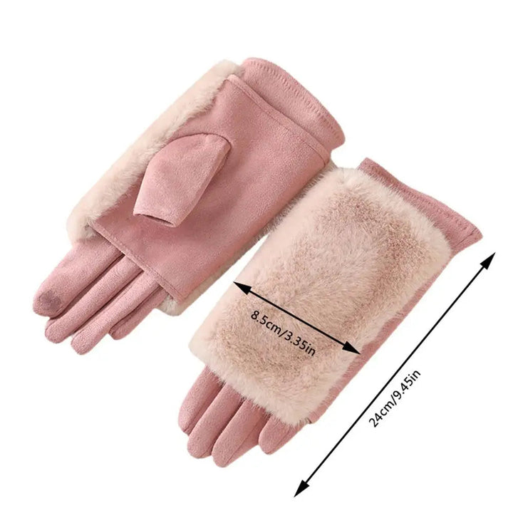 Women's Touchscreen Gloves with Faux Fur Cuffs