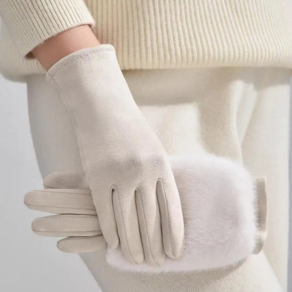 Women's Touchscreen Gloves with Faux Fur Cuffs