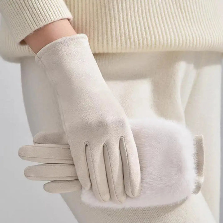 Women's Touchscreen Gloves with Faux Fur Cuffs