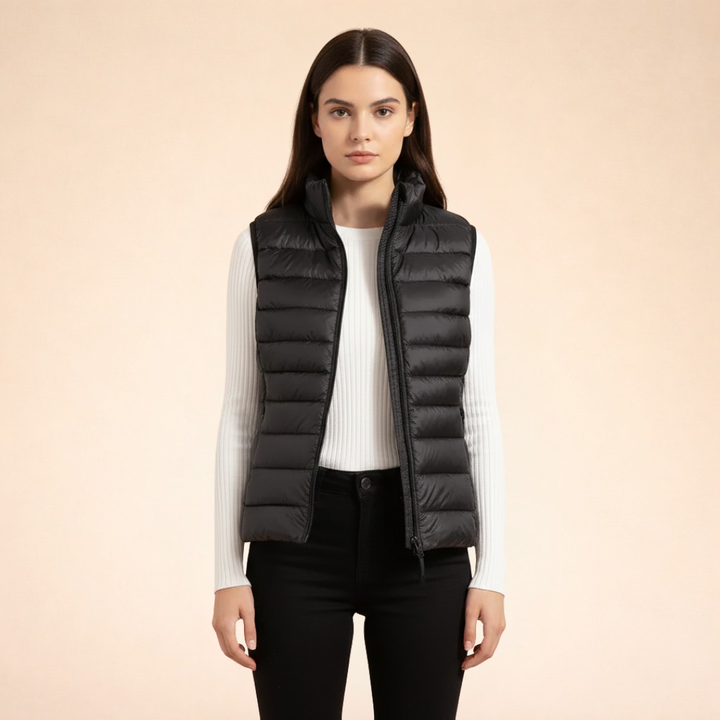 Women's Ultralight Packable Down Gilet with Stand Collar