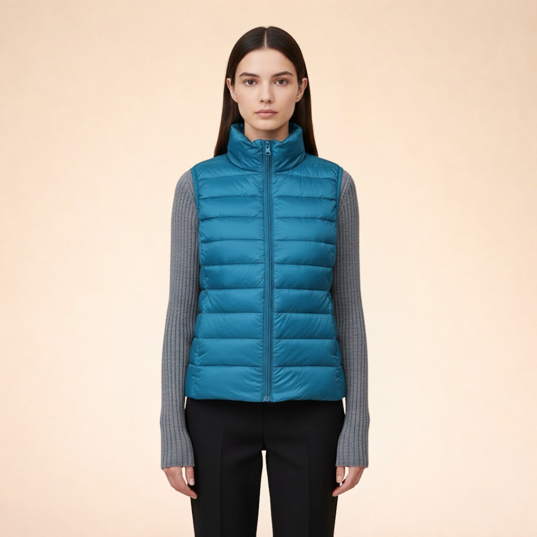 Women's Ultralight Packable Down Gilet with Stand Collar