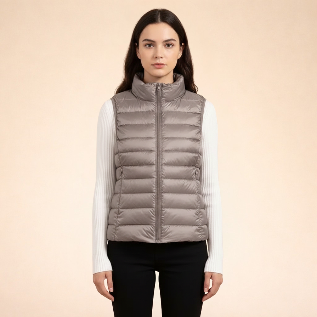 Women's Ultralight Packable Down Gilet with Stand Collar