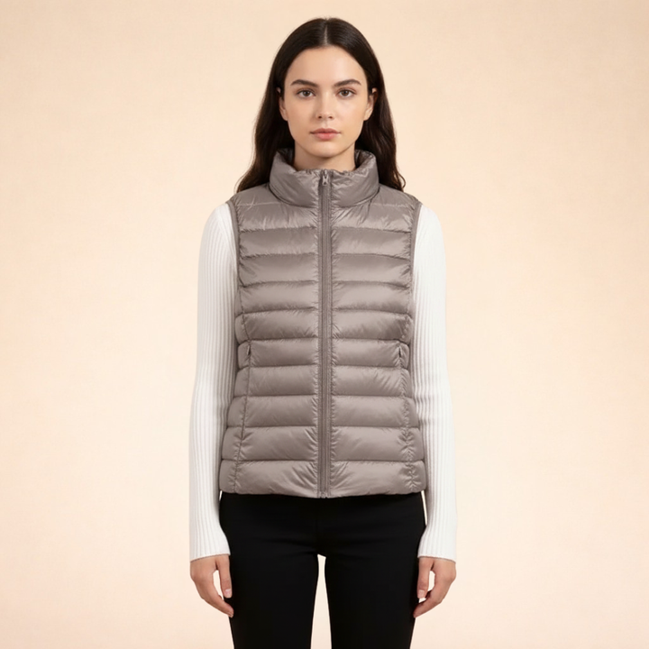Women's Ultralight Packable Down Gilet with Stand Collar