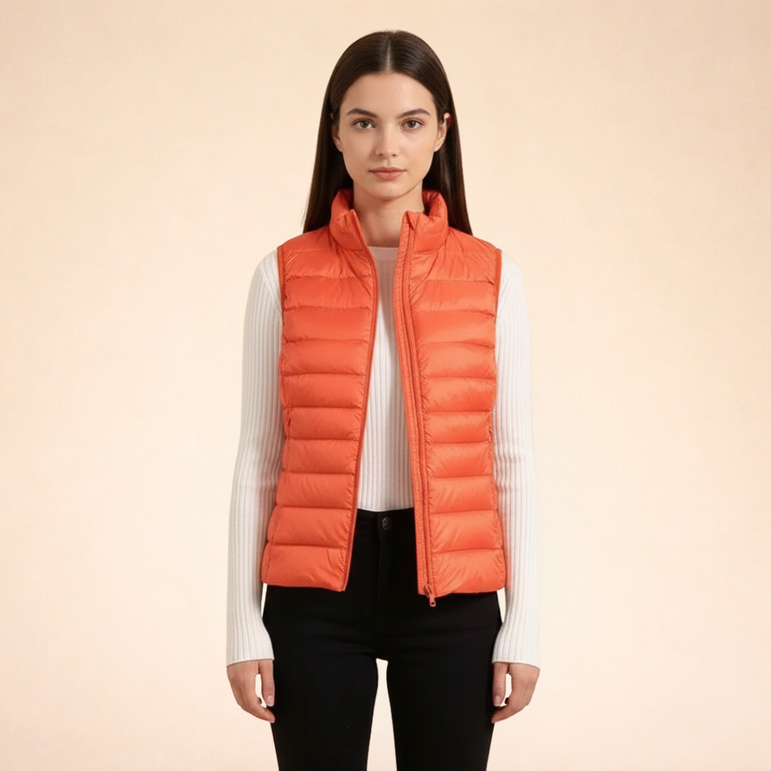 Women's Ultralight Packable Down Gilet with Stand Collar
