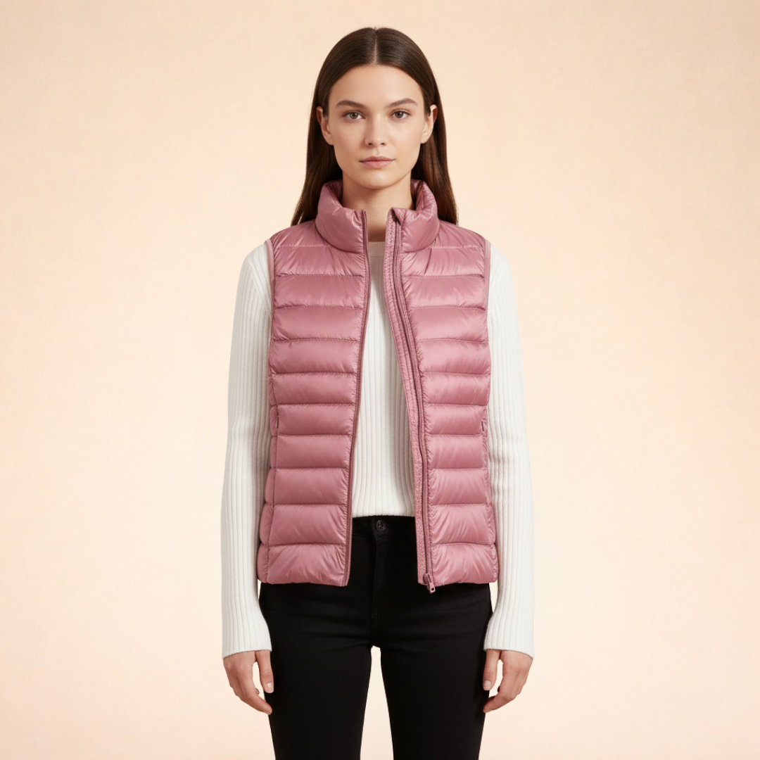 Women's Ultralight Packable Down Gilet with Stand Collar