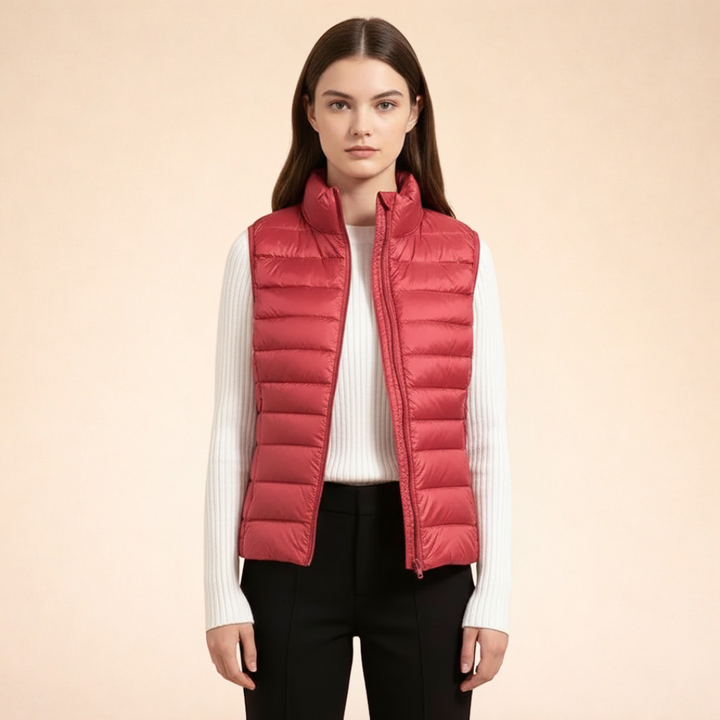 Women's Ultralight Packable Down Gilet with Stand Collar