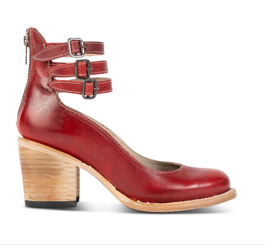 Women's Vintage Triple-Strap Block Heel Pumps