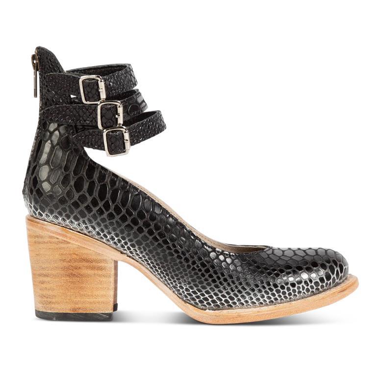 Women's Vintage Triple-Strap Block Heel Pumps