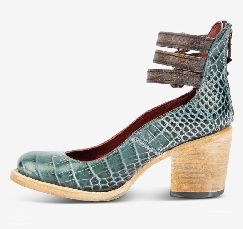 Women's Vintage Triple-Strap Block Heel Pumps