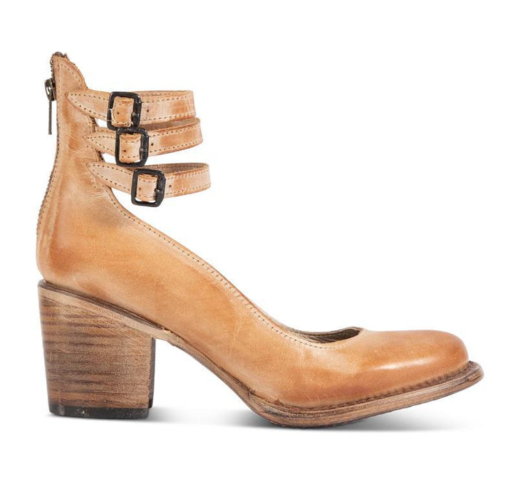 Women's Vintage Triple-Strap Block Heel Pumps