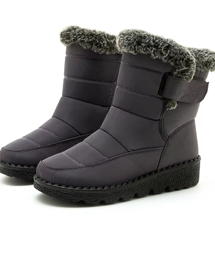 Women's Waterproof Fleece-Lined Snow Boots with Strap