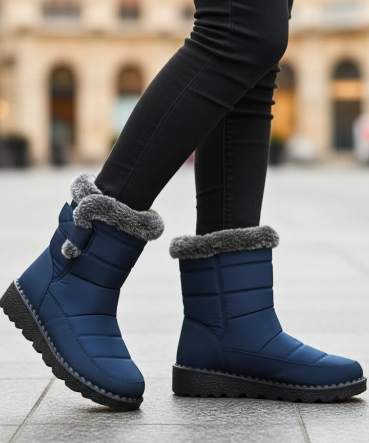 Women's Waterproof Fleece-Lined Snow Boots with Strap
