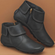 Women's Waterproof Fold-Over Collar Ankle Boots with Side Zip