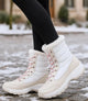 Women's Waterproof Lace-Up Snow Boots with Fur Trim