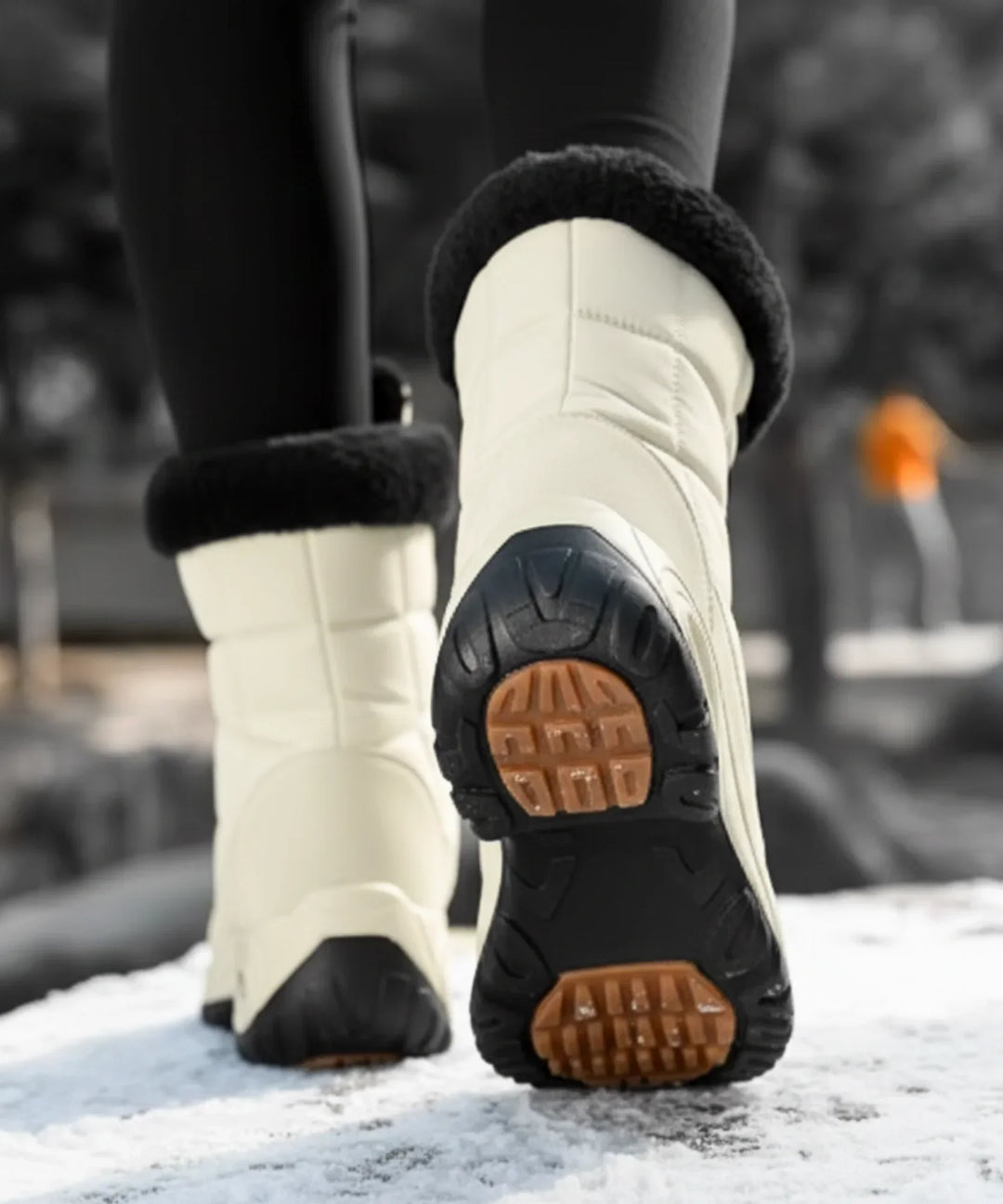 Women's Waterproof Mid-Calf Snow Boots with Faux Fur Cuff