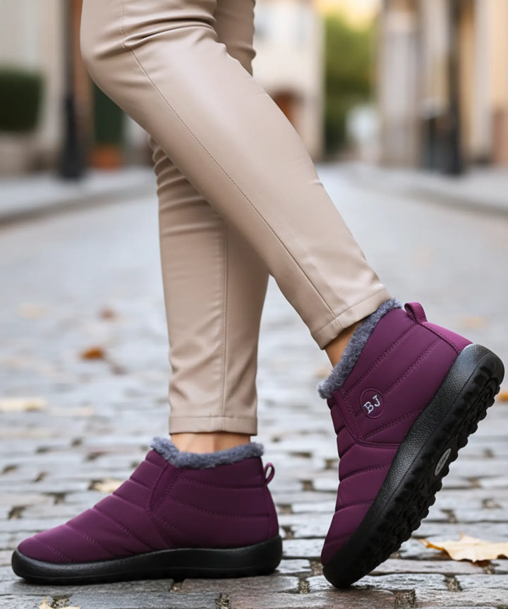 Women's Waterproof Slip-On Fleece-Lined Ankle Boots