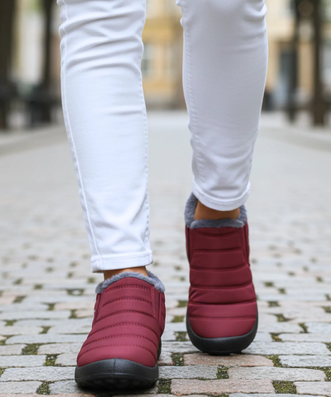 Women's Waterproof Slip-On Fleece-Lined Ankle Boots