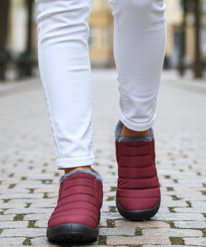 Women's Waterproof Slip-On Fleece-Lined Ankle Boots