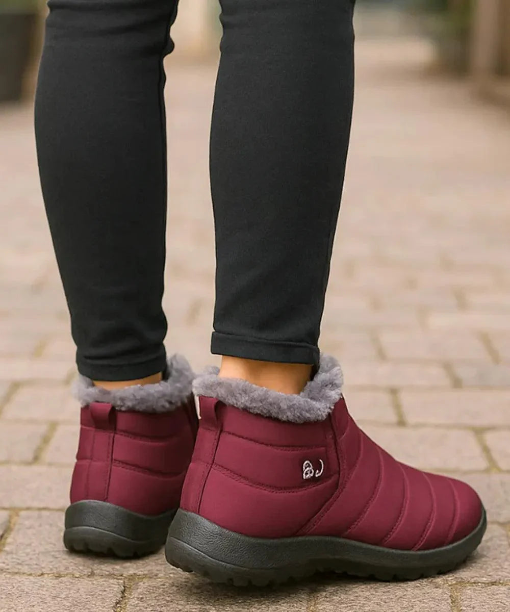 Women's Waterproof Slip-On Fleece-Lined Ankle Boots