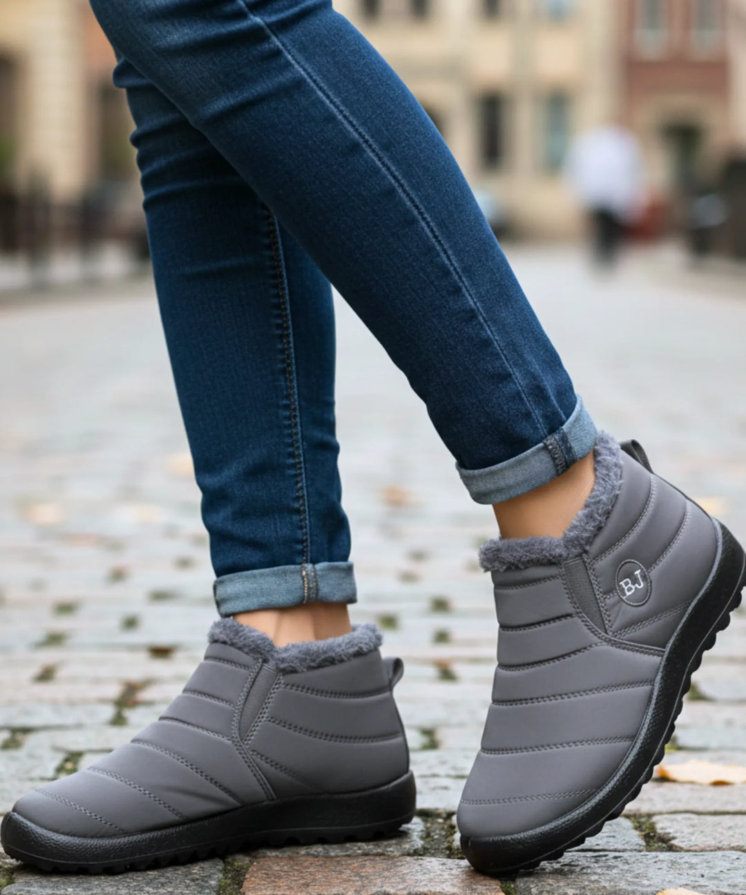 Women's Waterproof Slip-On Fleece-Lined Ankle Boots