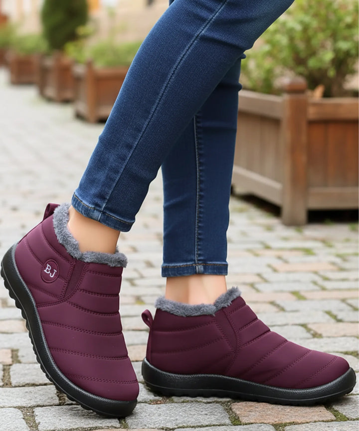 Women's Waterproof Slip-On Fleece-Lined Ankle Boots