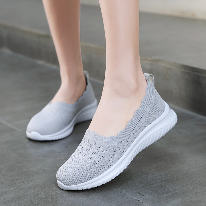Annet Knit Slip-On Walking Sneakers with Scalloped Edge - image 2