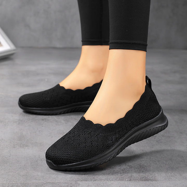 Annet Knit Slip-On Walking Sneakers with Scalloped Edge - image 3