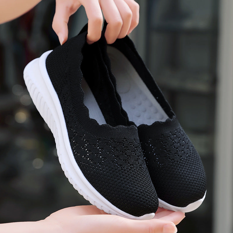 Annet Knit Slip-On Walking Sneakers with Scalloped Edge - image 4