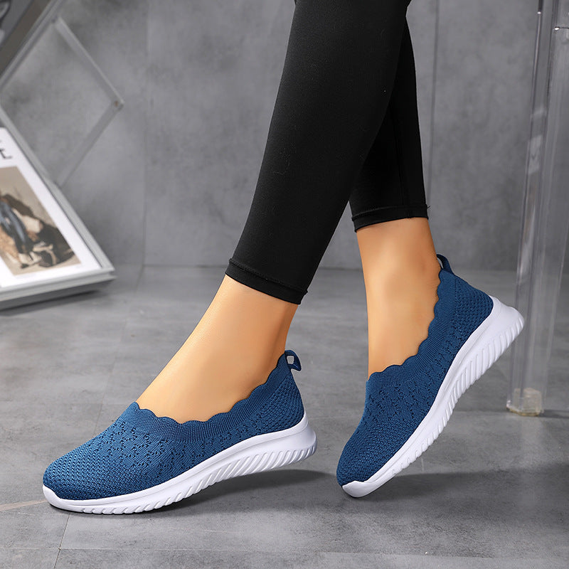 Annet Knit Slip-On Walking Sneakers with Scalloped Edge - image 5