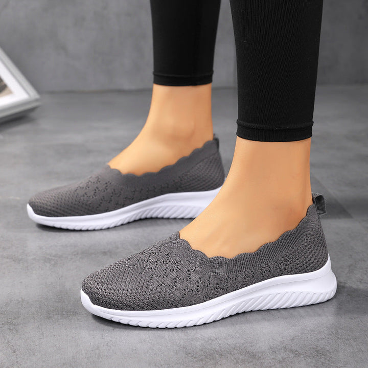 Annet Knit Slip-On Walking Sneakers with Scalloped Edge - image 6