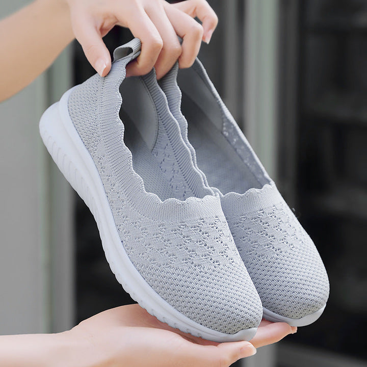 Annet Knit Slip-On Walking Sneakers with Scalloped Edge - image 7