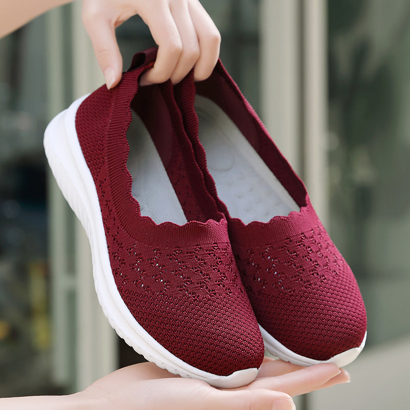 Annet Knit Slip-On Walking Sneakers with Scalloped Edge - image 9