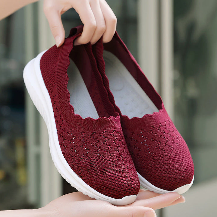 Annet Knit Slip-On Walking Sneakers with Scalloped Edge - image 9