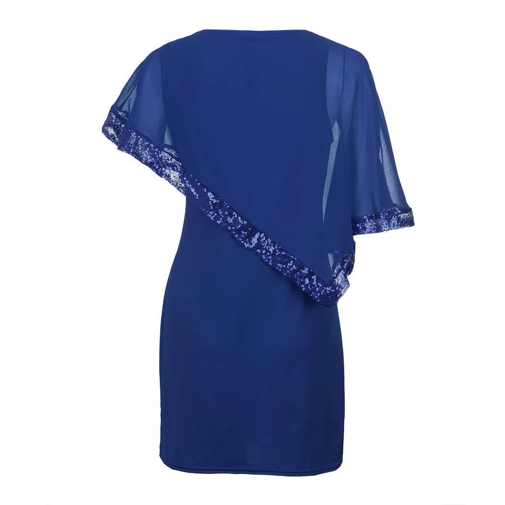 Lillianna | Women's Sequin Cold-Shoulder Midi Dress