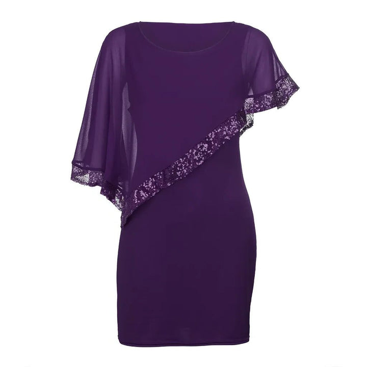 Lillianna | Women's Sequin Cold-Shoulder Midi Dress