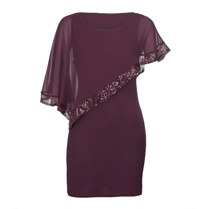Lillianna | Women's Sequin Cold-Shoulder Midi Dress