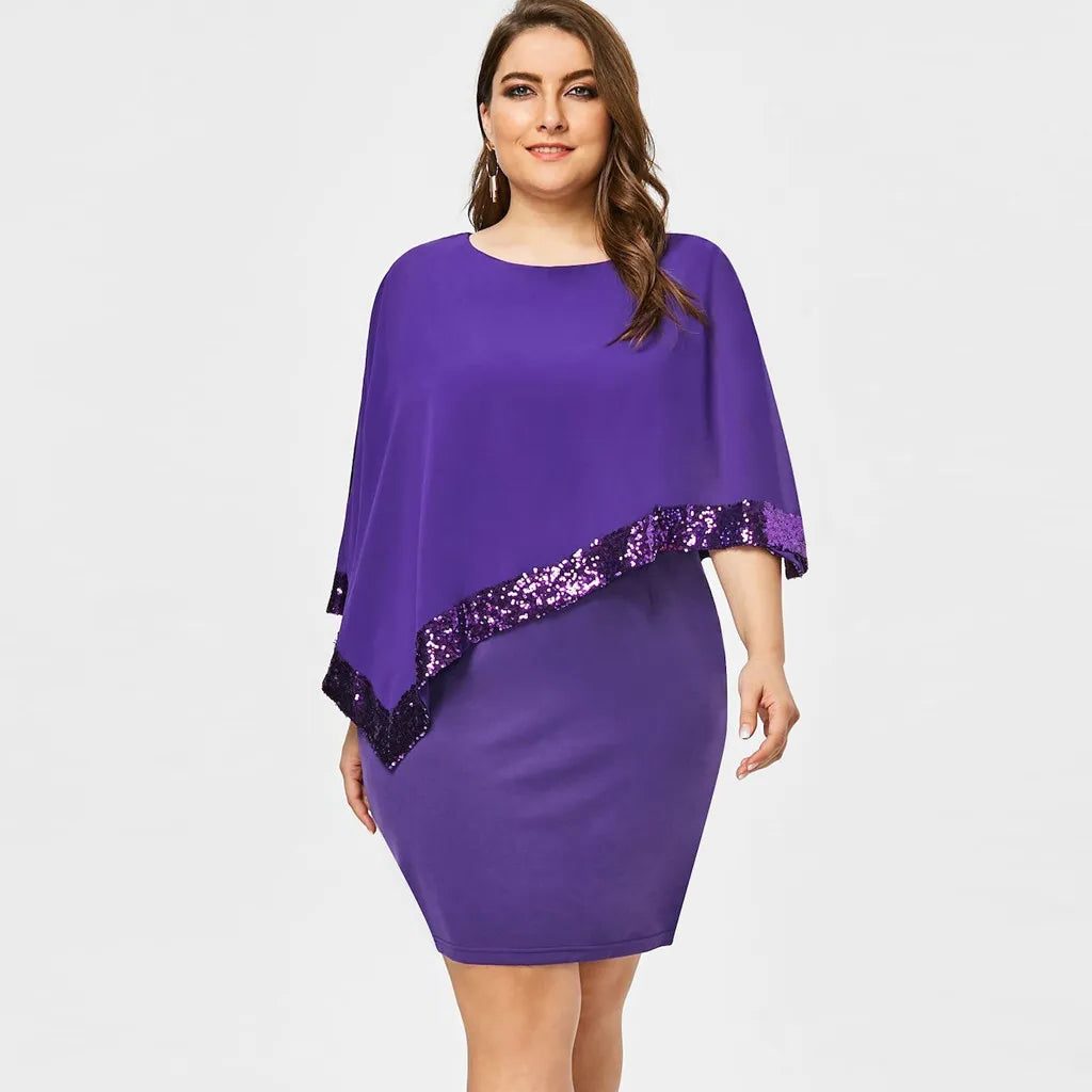 Lillianna | Women's Sequin Cold-Shoulder Midi Dress