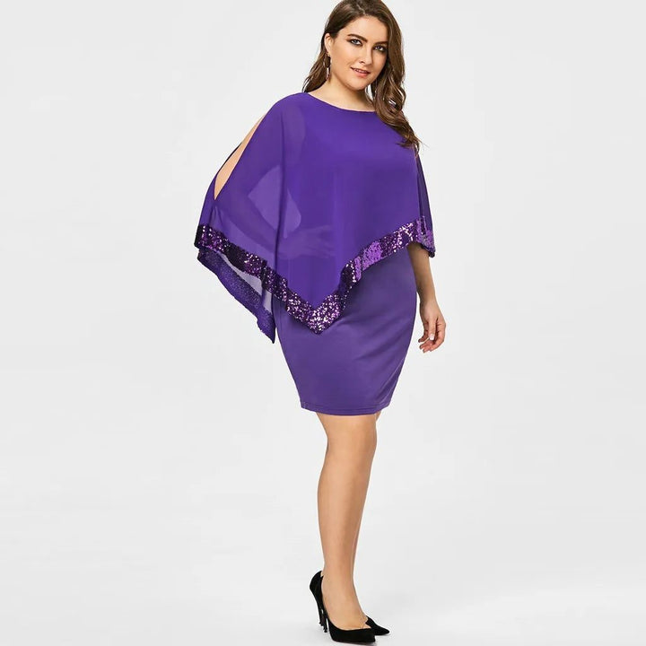 Lillianna | Women's Sequin Cold-Shoulder Midi Dress