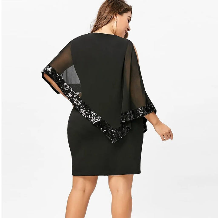 Lillianna | Women's Sequin Cold-Shoulder Midi Dress