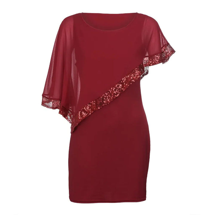 Lillianna | Women's Sequin Cold-Shoulder Midi Dress