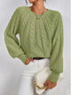 Clementina | Women's Cable Knit Sweater with Crew Neck