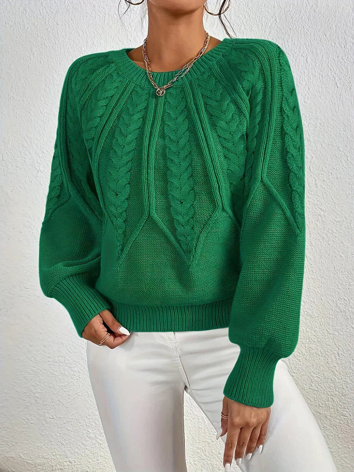 Clementina | Women's Cable Knit Sweater with Crew Neck