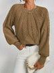 Clementina | Women's Cable Knit Sweater with Crew Neck