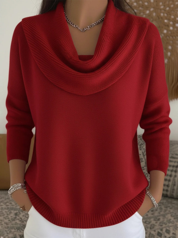 Ismenia | Women's Knit Jumper with Cowl Neck and Long Sleeves