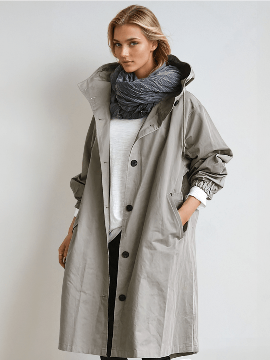 Tamora | Women's Oversized Button-Down Trench Coat